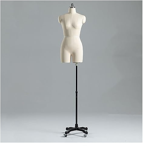 Mannequin Torso, mit Ständer und Universalrad, für Kleidung und Schmuck, weibliche Schneiderpuppe, weibliche Schaufensterpuppe, Körperform, gerade Stifte erhältlich, halber Körper geteiltes Bein