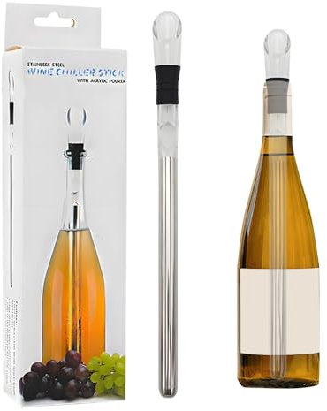 Weinkühlstab für Flaschen – Weinkühlstab, Erfrischungsstab, Weinzubehör | Weinkühler-Stab aus Stahl, Geschenkidee, Mahlzeit, Aperitif, Abendessen
