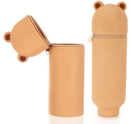 Tapvai 2-In-1 Silikon Federmäppchen, Federtasche Aus Weichem Silikon Für Stifte, Schlampermäppchen Teleskopisch Mäppchen Cartoon Bleistifthalter Bleistifthalter für Mädchen Und Jungen