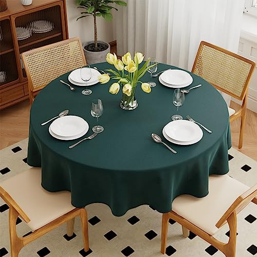 Zdada Grün Abwaschbar Tischdecken Rund Ø140cm Polyester Tischdecke, Kratzfest, Fleckschutz Tischtuch Outdoor Tischwäsche für Garten, Esszimmer, Feiern und Haushalt