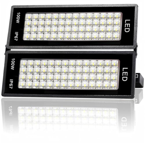 Indmird LED Strahler Außen 200W, 28000LM 7000K Kaltweiß Led Flutlichter | IP67 Wasserfest LED Scheinwerfer 85% Energieersparnis LED Fluter außen für Garage Höfe Farm Fabrik Lager Stadion