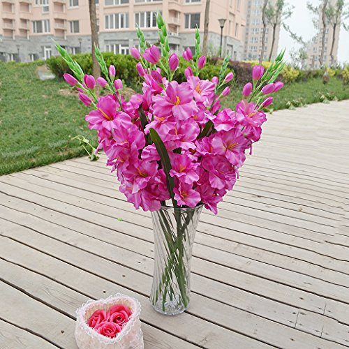Künstliche Gladiolen-Blumenstiel, Hochzeit, Heimdekoration, Violett