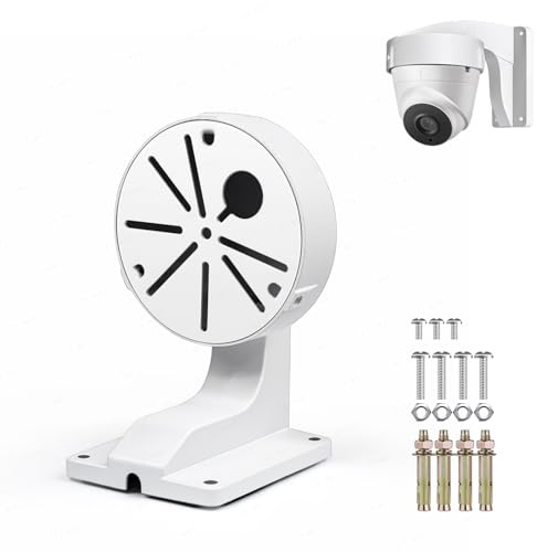 ZT-NET Dome Camera Wall Mount Bracket with Deep Base Junction Box, Aluminium Alloy Housing for Cable Management, Universal Mounting Case for CCTV IP Security Cameras, Indoor Installation, White