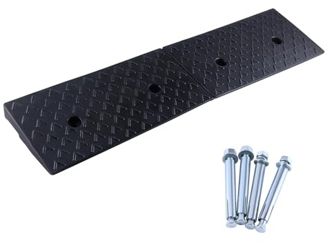 SUKITMISO Bordsteinrampe 100 x 25 x 5 cm Bordsteinrampe Gummi Rampe Rampe Gummikeil Rollstuhlrampe Auffahrrampe Auffahrkeil Auffahrhilfe Türschwellenrampe Autorampe