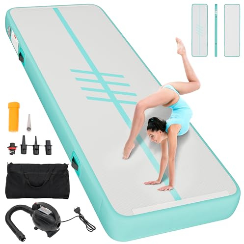 YITAHOME turnmatte outdoor,4M turnmatte mit elektrischer Luftpumpe 10cm Hoch Tumbling Matte,turnmatte outdoor air block turnmatte mit Luftpumpe für Training/Tumbling/Yoga
