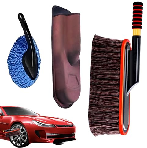 Humkopnl Plumero de Coche para Limpieza Exterior – Cepillo removedor de Polvo de Limpieza automática | Plumero de Detalles de cerdas para Cuidado y Mantenimiento de vehículos y Camiones