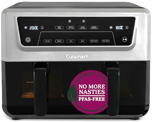 Cuisinart XXL Dual-Zone Air Fryer | PFAS Free | Chemical-free cooking | Air Fry, Roast, Grill, Bake, Dehydrate, Max Crisp, and Keep Warm |Dual drawers | 2 x 5.2L