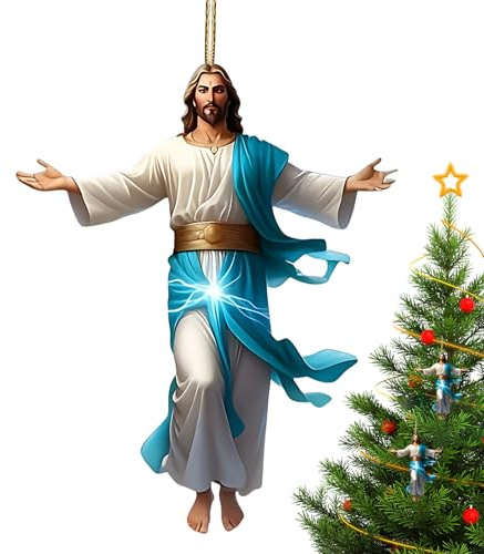 Jesus für Weihnachten, 2D-Dekoration aus Acryl, Jesus, für Auto-Rückspiegel, Haus, Wand, Fenster, Schlafzimmer, Wohnzimmer