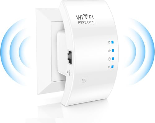 WLAN Verstärker mit 300 Mbps, 2,4GHz WLAN Repeater mit LAN Anschluss, Internet Verstärker WiFi Extender Mit Re-peater/AP Modus, LAN Repeater mit Ethernet-Anschluss Signalverstärkung für alle Route