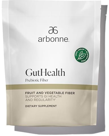 GutHealth Prebiotic Fiber – 12g Soluble Fiber including Inulin for gastrointestinal health, Regularity, Satiety, and Daily Gut Wellness; Easy to Mix Into Drinks or Food, 30 servings, by Arbonne.