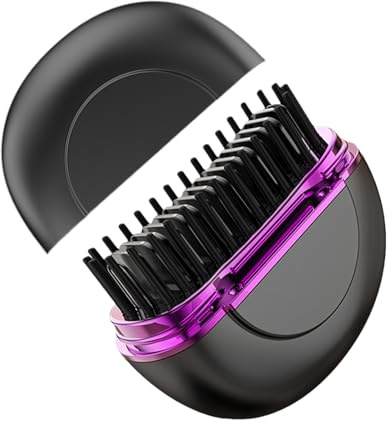 Mini Lisseur Brosse Électrique Sans Fil à Chauffage Rapide | Lisseur de USB Rechargeable 3 Températures Taille Compacte Pour Femmes et Filles Idéal pour Déplacements Professionnels