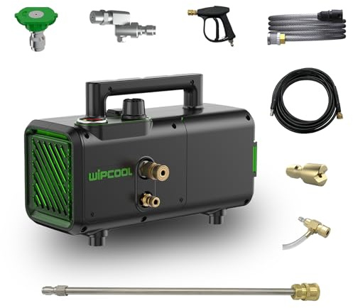 WIPCOOL C28T Crankshaft-Driven HVAC Coil Cleaning Machine, 72–406 PSI Adjustable, 3/4 HP Portable High Pressure Washer with Long Service Life