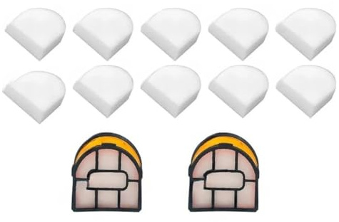 Rulleborste och filter，kompatibel med Shark WDB1F2 WD201 WD201C WD100 | Optimerad borststruktur lyfter olika markskräp(12pcs)