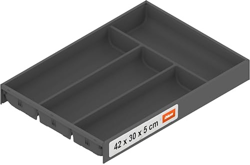 Blum AMBIA-LINE Besteckkasten mit Soft-Touch | Premium Schubladen-Organizer für moderne Küchenschublade & Schrank | schützt, sortiert & ordnet Besteck und Küchenhelfer | 42,5×30×5,1 cm | Oriongrau