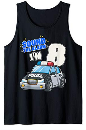 Kinder-Polizeiauto 8 Geburtstag 8 Jahre Polizist Offizier Tank Top