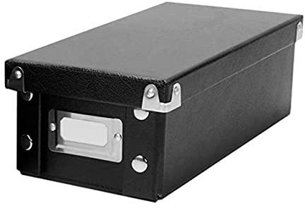Snap-N-Store Index Card Holder Storage Box - Collapsible Organizer Box fits 1100 Flash Cards - Business, Recipe, or Note Card - 3 x 5, 2 Pack, Black