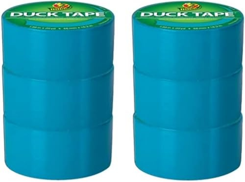 Duck Lot de 6 rubans adhésifs de couleur unie Bleu électrique 48 mm x 18,2 m