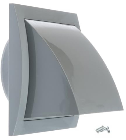 100mm Grise Grille De Ventilation En Plastique ABS - Grill D'aération avec Clapet Anti-retour et Protection contre les Intempéries
