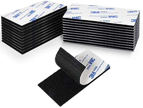 Elover Chiusura posteriore adesiva Industrial Strength | 5 x 10 cm 12 set | Nastro di montaggio ad incastro per moquette, cuscini per divani, pedaliera - nero