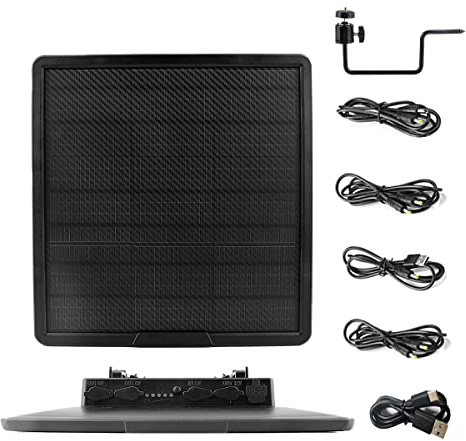 WILDGAMEPLUS wasserdichte 25000mAh Monokristalline Solarmodule Kohlefaser-Solarpanel-Satz, Ausgang 5V/6V/9V/12V 20W Typ-C schnelle Aufladung für 3G/4G Wilde Trail-Sicherheits-Kamera LED-Lichter