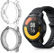 ToVioc Funda Compatible con Xiaomi Watch S1 Active Protectora Todo Incluido, [2 Piezas] [Flexible TPU] [Anti-Rasguños] Cáscara Protectora para Xiaomi Watch S1 Active - Negro & Transparente