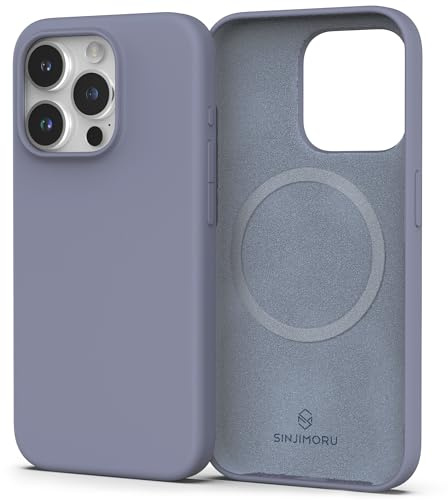 Sinjimoru 4-lagige iPhone 12 Pro Max Silikon Hülle für MagSafe, Magnet Handyhülle als iPhone Schutzhülle kompatibel mit MagSafe Zubehör für iPhone 12 & 13 Reihe. Silicone Case for MagSafe Lavender