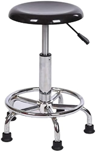 TAOZUYING Hocker auf Rädern Werkstattlinie Arbeitshocker Glatt AntiAging Stumm Klinik Labor Mini Arbeitsstuhl 47-57 cm (Farbe: Schwarz) Ehe