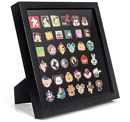 tutata Enamel Pin Display Frame, 11x11 Shadow Box, Wall & Tabletop Display
