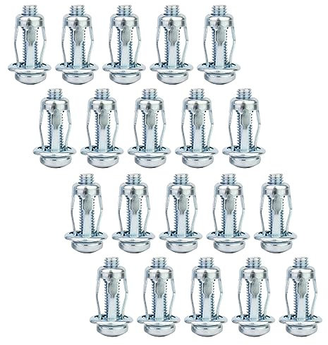 predolo 20 dadi petalo per fissaggi in metallo, ancoraggi a parete cavi, tasselli di espansione, tasselli a vite per l'installazione di tende, 4x20 mm
