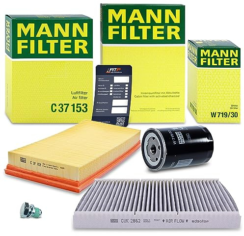 MANN-FILTER Inspektionspaket Filterset 1x Ölfilter, 1x Luftfilter, 1x | Kompatibel mit: AUDI A3, TT, TT Roadster, SKODA OCTAVIA I, OCTAVIA I Combi, VW BORA I, BORA Variant, GOLF IV, GOLF IV Variant