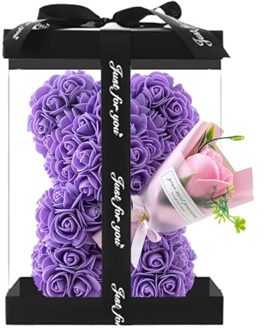 Bär, Künstlicher Rosen Bär, Bär Mit, Rosen Teddybär Mit Box, Teddybär, Geschenke Für Mama, Bär Geschenke Für Frauen, Valentinstag, Geburtstag, Muttertag, Jubiläum, Hochzeit