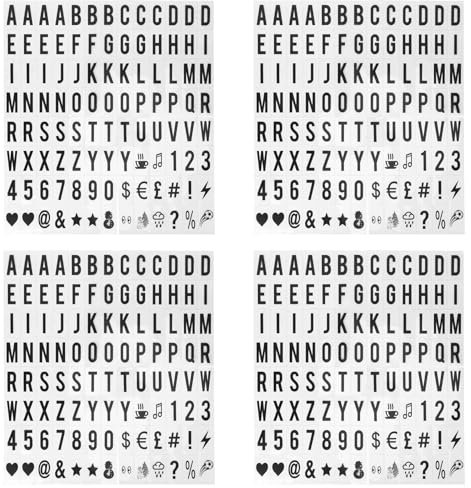 Spactz 416 Film-Leuchtkästen Ersatzbuchstaben und Kennzeichen, Schwarz 65,4X35mm für A4 Leuchtbriefkasten Logo Message Board (Ohne LED Leuchtkasten) (Farbe: Schwarz)