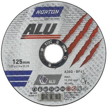 Norton Trennscheibe Aluminium A 36 Q ALU | Durchmesser wählbar: 230 x 1.9 x 22.23 mm - 10 Stück