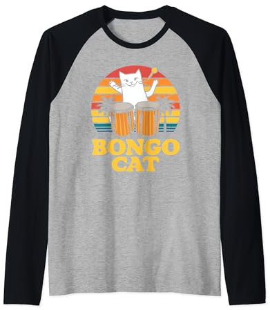 Bongo-Katze im Retro-Look Raglan