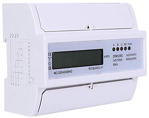 Compteur de Kwh triphasé Compteur de Puissance triphasé 230/400V 5-100Argyumption Compteur de Puissance électrique Numérique Compteur de Kwh triphasé avec Lcd