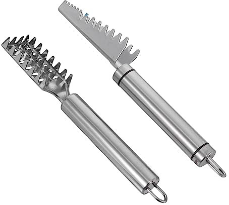 Alipis 2 Pz Raschietto in Scala decalcificante Gadget da Cucina squamapesce in Acciaio Strumento di scortecciatura Pescare raschietti per Pesce Raschietto per Pesce Acciaio Inossidabile