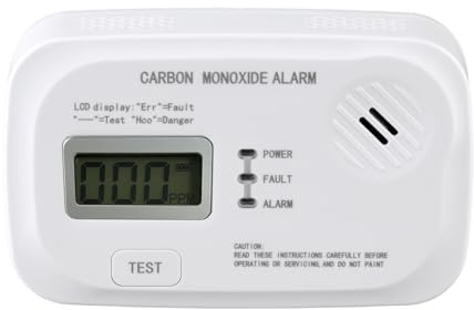 Carbon Monoxide Detector, EN50291 Certified Carbon Monoxide Alarms for Home with LCD Display, 10-Year Sensor Life CO Alarm, 2 AA Batteries Powered Portable Carbon Monoxide Detector for Camping, Travel