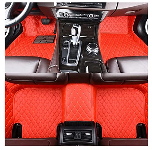 Auto Matten Auto-Fußmatten Für Kia Für Sorento II Für XM 5 Sitze 2009 2010 2011 2012 Lederteppiche Teppiche Auto-Innenmattenbezüge Zubehör Automatten(LHD(3pcs) red)