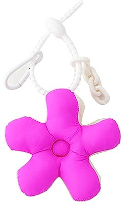 Xchon Schlüsselanhänger mit Sonnenblumen-Motiv, gefüllte Baumwolle, Schlüsselband, Taschenanhänger, schöner Schlüsselanhänger für Autoschlüssel, Zubehör, Rosa und Weiß