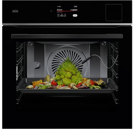 AEG Wifi Einbau-Dampfbackofen, Multidampfgarer, Serie 8 Touch-Swipe-Display, mit Schritt für Schritt assistiertem Kochen, Made in Germany,100% Auto-Dampf & SousVide, App-Rezepte, TP8SB73ZAB