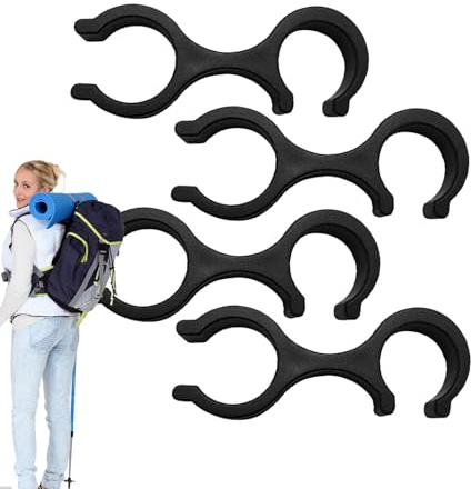 Trekkingstock-Clip, Wanderstöcke, Clip, Wanderstöcke, Klemme, 4 Stück, Trekkingstöcke, Clip, 8-Form, Stockhalter, Klemmhalter, Wanderstöcke, Stock-Clip für den Außenbereich