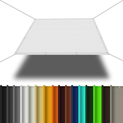Clôture de jardin blanche de 1,4 x 1,4 m - Protection UV et intimité - Pour appartement, porche, terrasse - Résistant aux intempéries et facile à installer