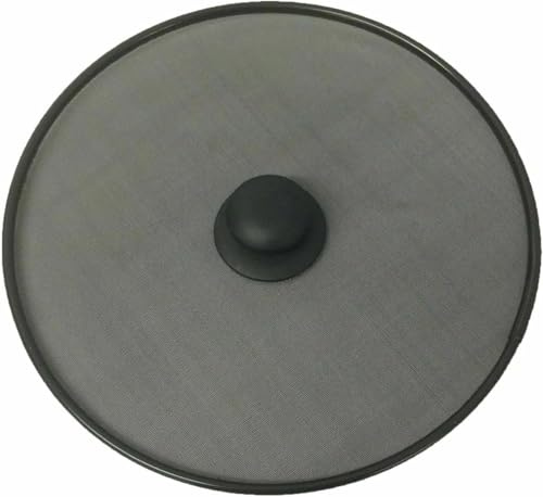 GSV Essentials Kitchen Frying Pan Splatter Screen Cover with Knob Protector Lid, Oil Splatter Guard, Cooking Screen, Black (19 CM)