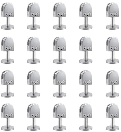 EYPKPL Pince à Verre Pinces à Verre en Acier Inoxydable 304, pour Prise de Verre, Garde-Corps, Montage au Sol arrière Plat, Pinces de Poteau, Supports en Verre, Clip en Verre Haute sécurité