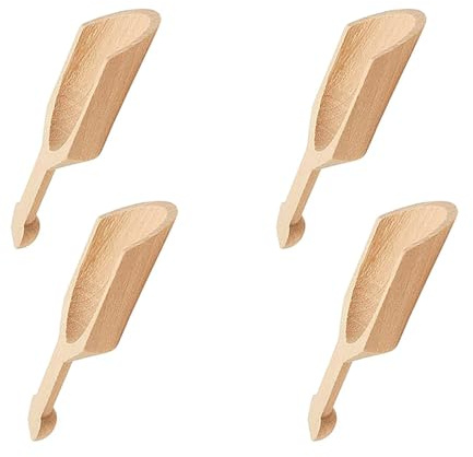 KYUQY Lot de 4 petites cuillères en bois de noyer noir de qualité supérieure pour les bocaux, les sels de bain, les cuillères à thé, les poudres de lessive, les cuillères à café