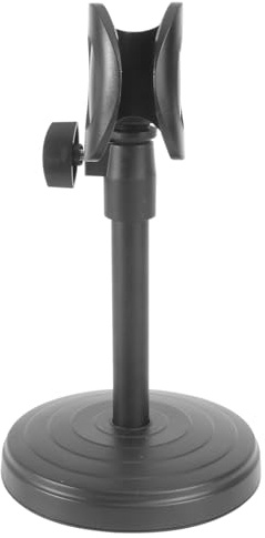 Soporte de Escritorio para Micrófono Negro Ajustable de Metal Abs