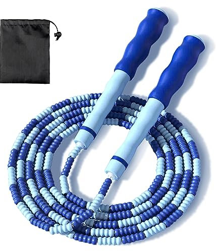 MUNSKT Cuerda Saltar Jump Rope Comba de Saltar Niña Sin Enredos 2,8m de Longitud Ajustable Azul para Niños y Adultos