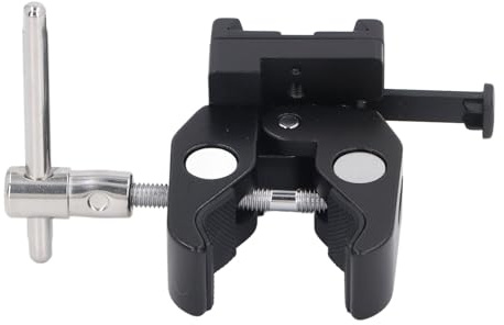 V Mount Lock Adaptateur de batterie avec pince forte prise en main portable réglable en alliage d'aluminium pour trépied de trépied