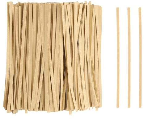 QUARKZMAN 1000 Unidades de Lazos de Torsión de Bolsa 6 de Papel Kraft Reutilizables con Alambre de Hierro para Fiesta Pan Dulces Pasteles, Tono de Madera