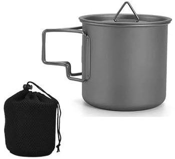 PKRANZYHKAL Mug Escalade en Titane - Tasse Randonnée Ultralégère | Popote Bivouac Résistante | Idéale pour Camping et Activités Extérieures | Haute Qualité et Durabilité,380ml